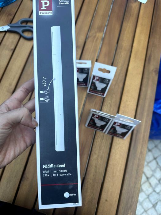 Lote Paulmann — 1 conector central + 5 lâmpadas GU5.3 LED NOVOS- bulbs