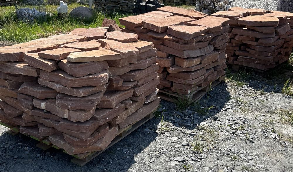 CZERWONY PIASKOWIEC Płyty Ogrodowe Kamień Oczko Wodne Ścieżka Łupek