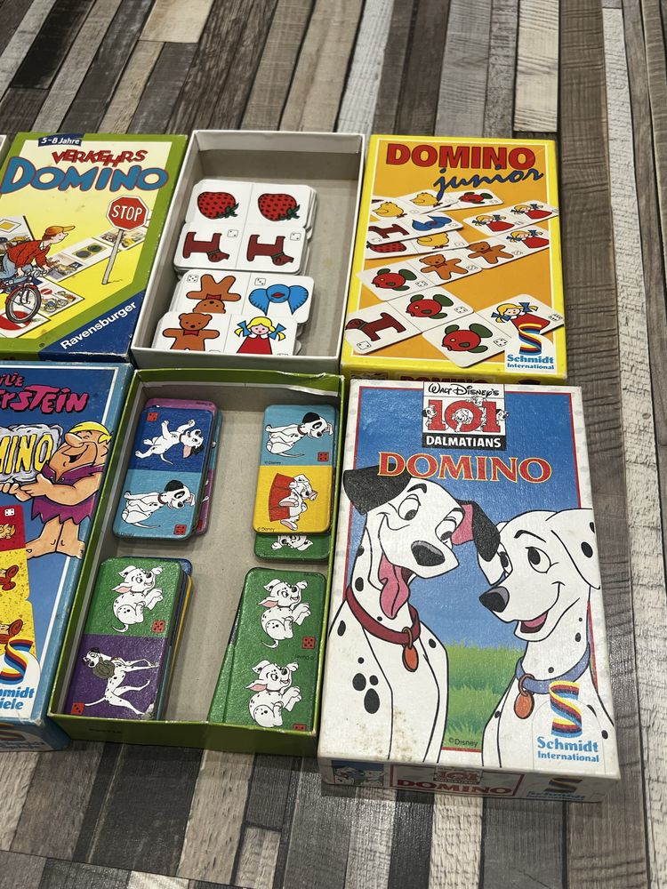 Domino obrazkowe dla dzieci/ 101 dalmatyńczyków, flinstonowie, junior