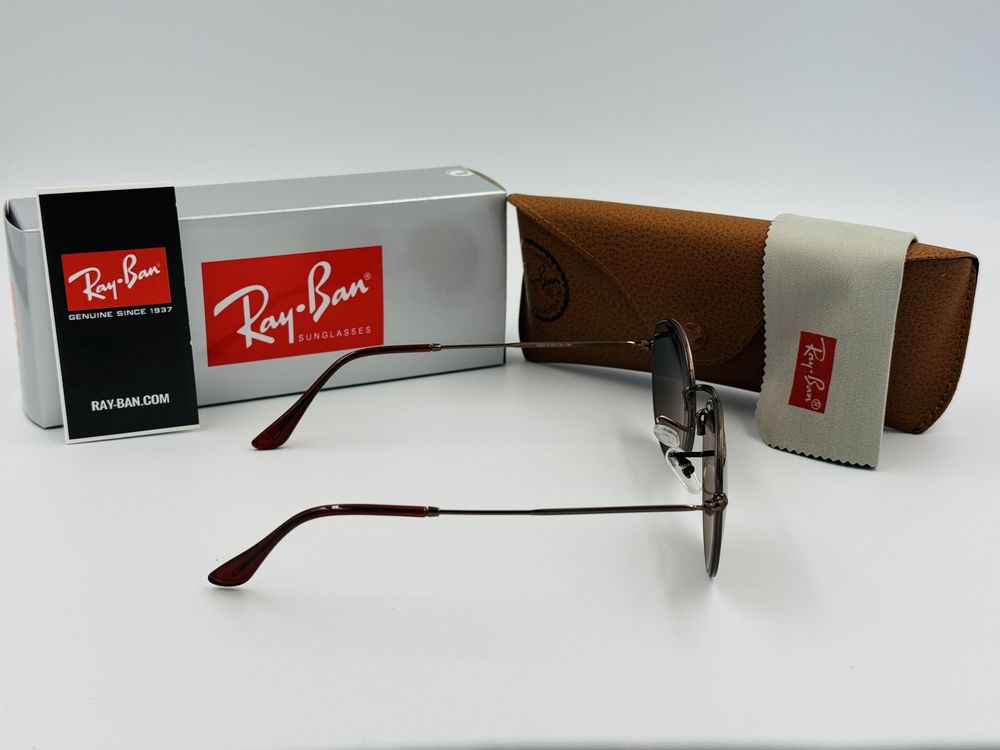 Солнцезащитные круглые очки Ray Ban Round Metal 3447 Brown 50мм стекло