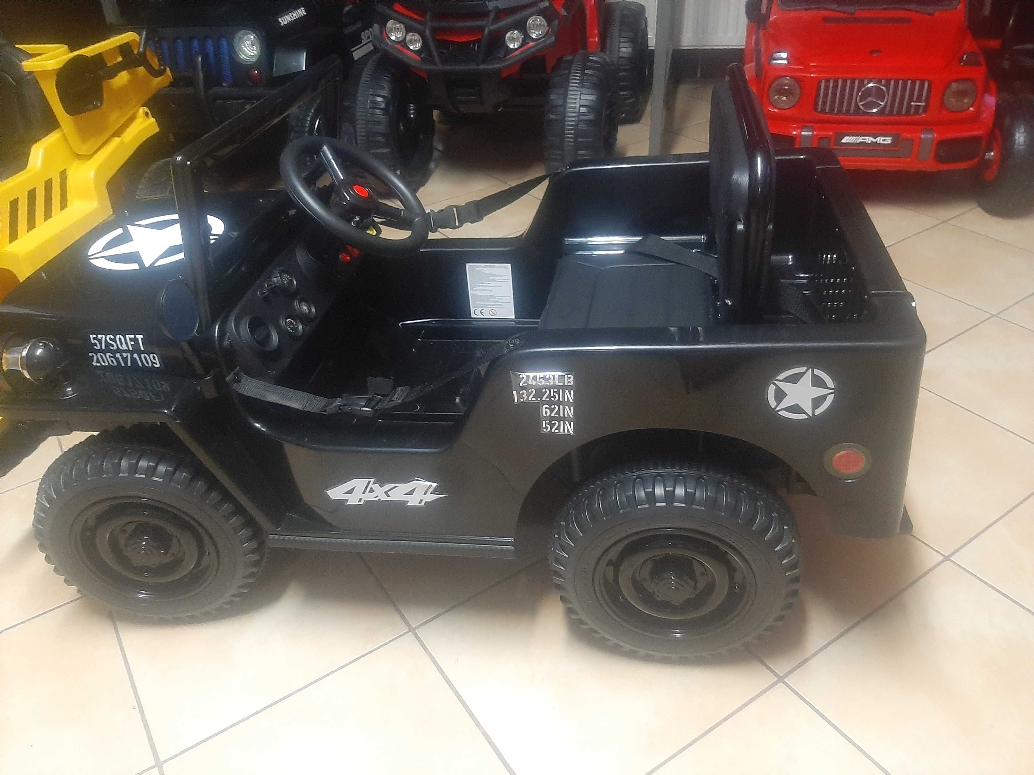 Samochód Auto Jeep Wojskowy Retro na akumulator dla dzieci Hit!