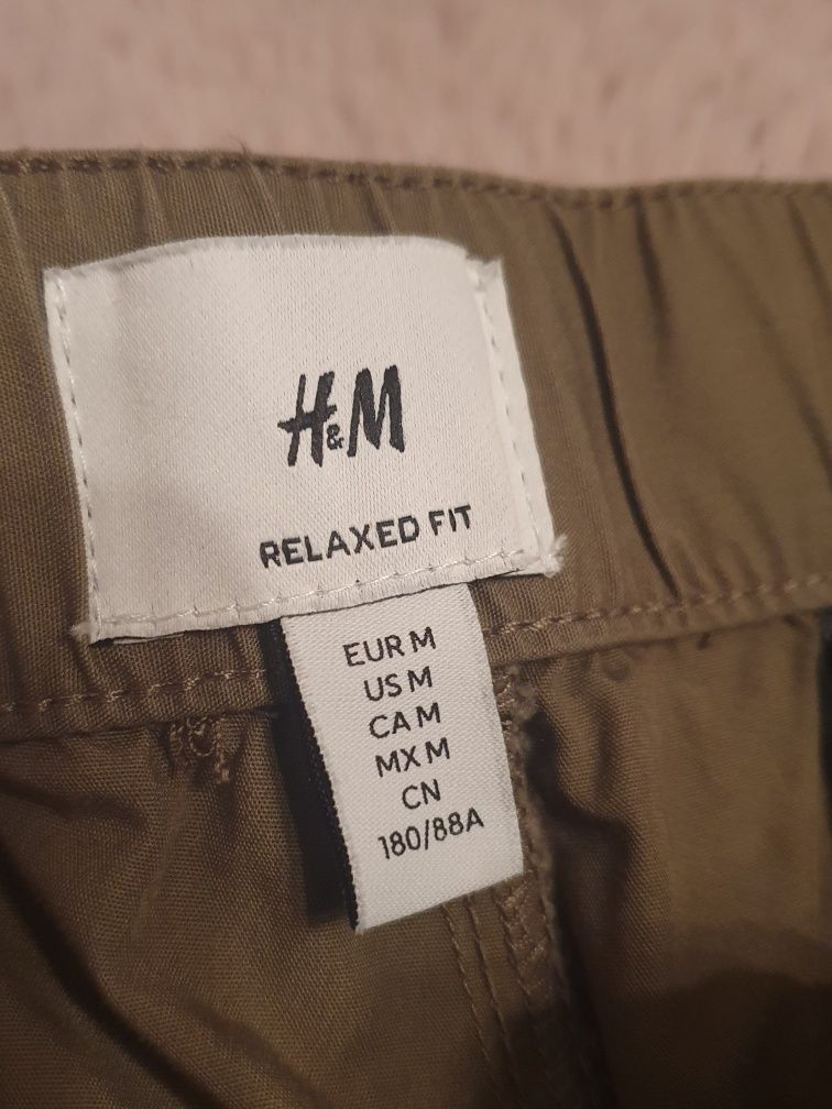 Zielone/Khaki Spodnie Cargo H&M (M)