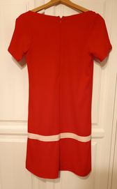 Czerwona sukienka trapezowa z kokardką na sprzedaż