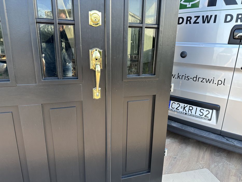 Drzwi zewnętrzne drewniane 800 Ofert dwuskrzydłowe SCHLAGE cała Polska