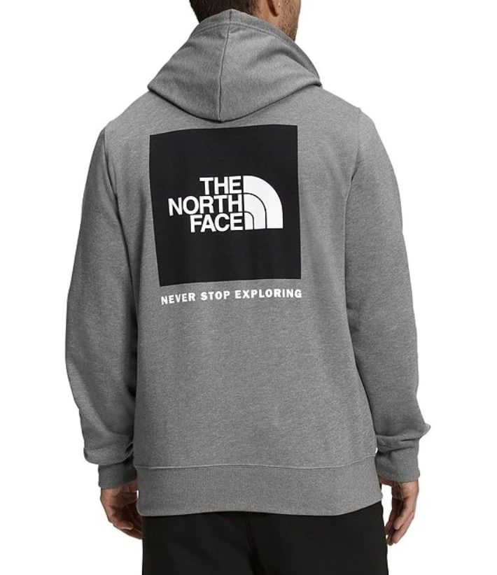 Худи The North Face  Box NSE Long-Sleeve Heathered серое оригинал