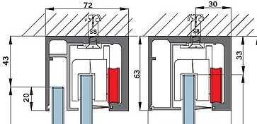 Алюминиевый профиль для подвесных систем раздвижных дверей перегородок