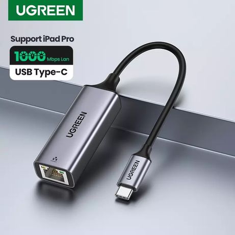 Ugreen ethernet kabel złączka adapter usbc do ethernet 1000mbps