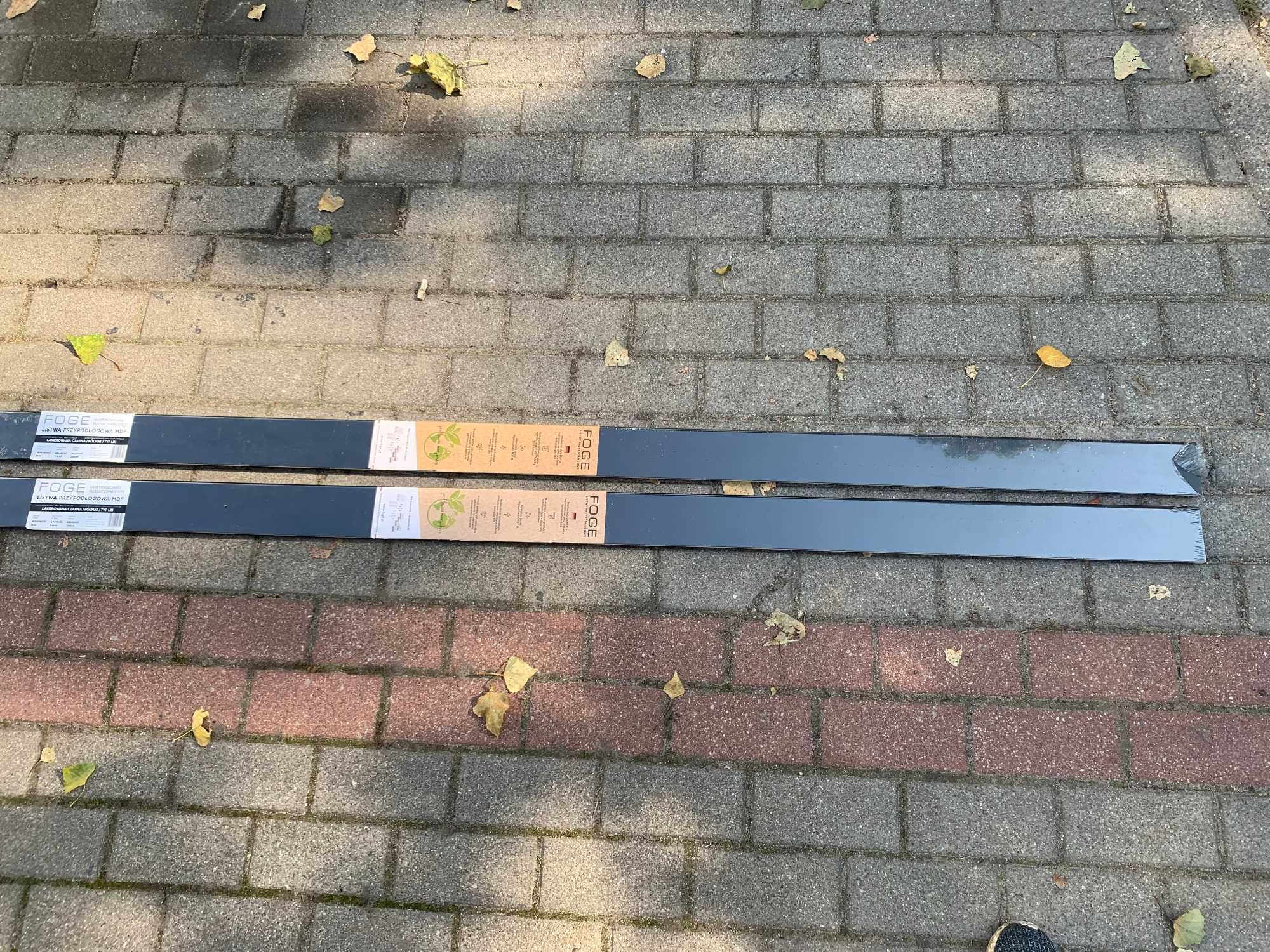 2 szt Foge LB1 nowa w folii listwa przypodłogowa 8/200cm czarny półmat