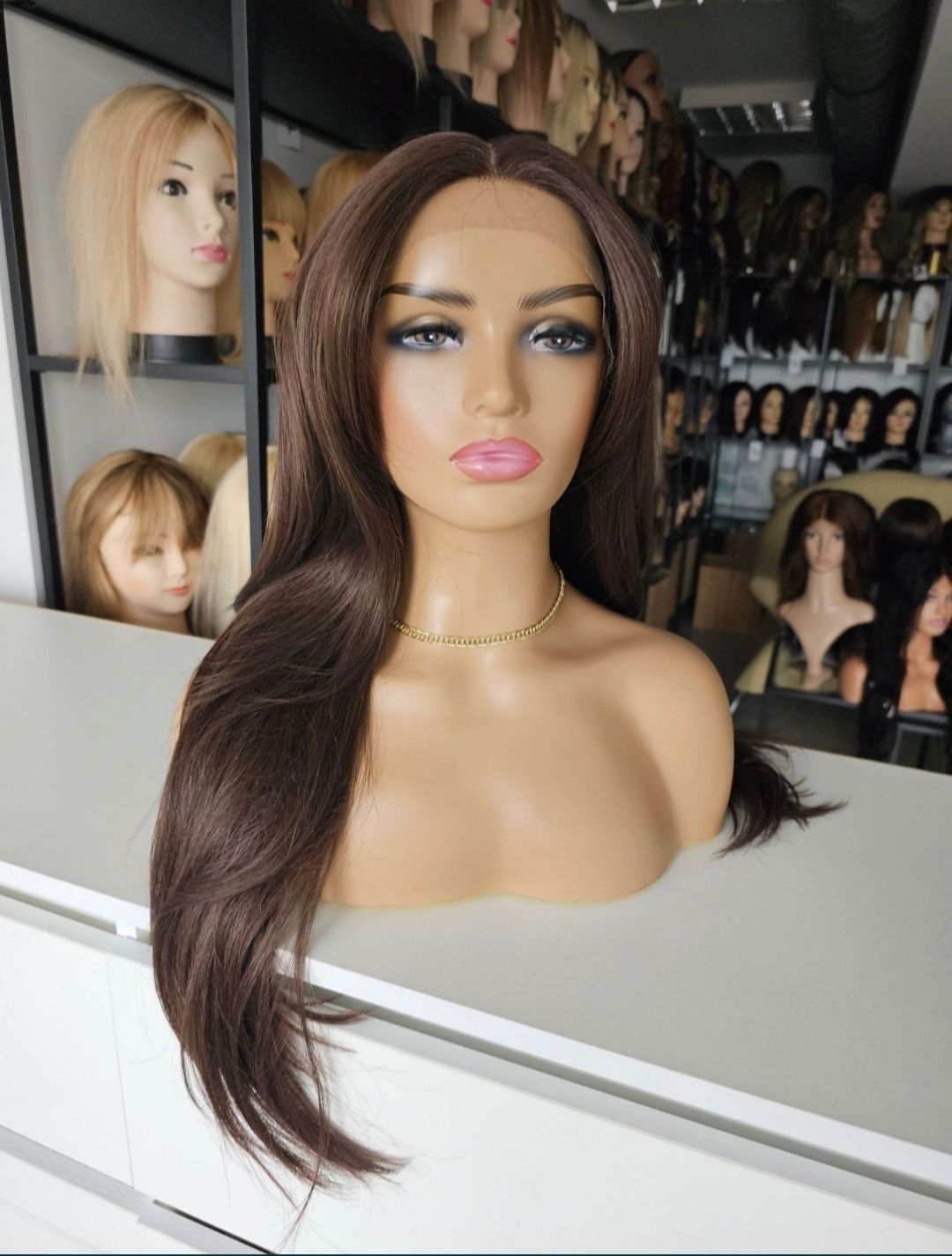 Peruka premium brąz Kim lace front