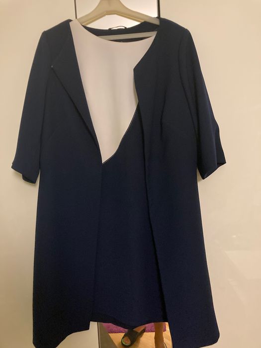 Elegancki komplet sukienka plus płaszczyk