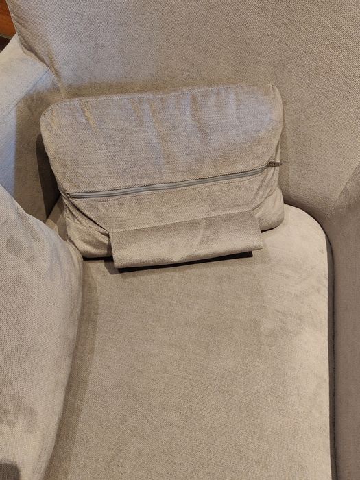 Fotel uszak szary 2 poduszki Agata Meble