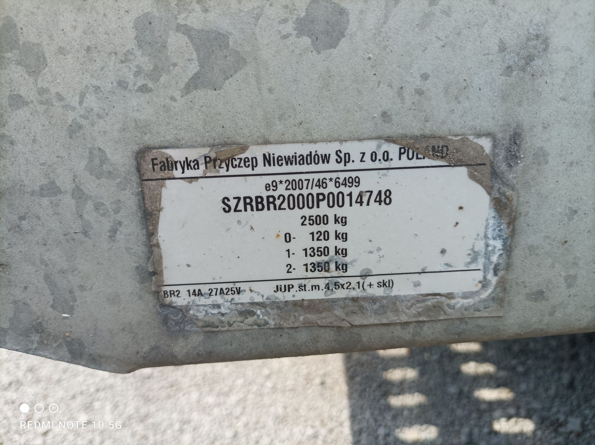 Przyczepa-Laweta Niewiadów 4.5m  12.2023  2500 DMC I właściciel BDB
