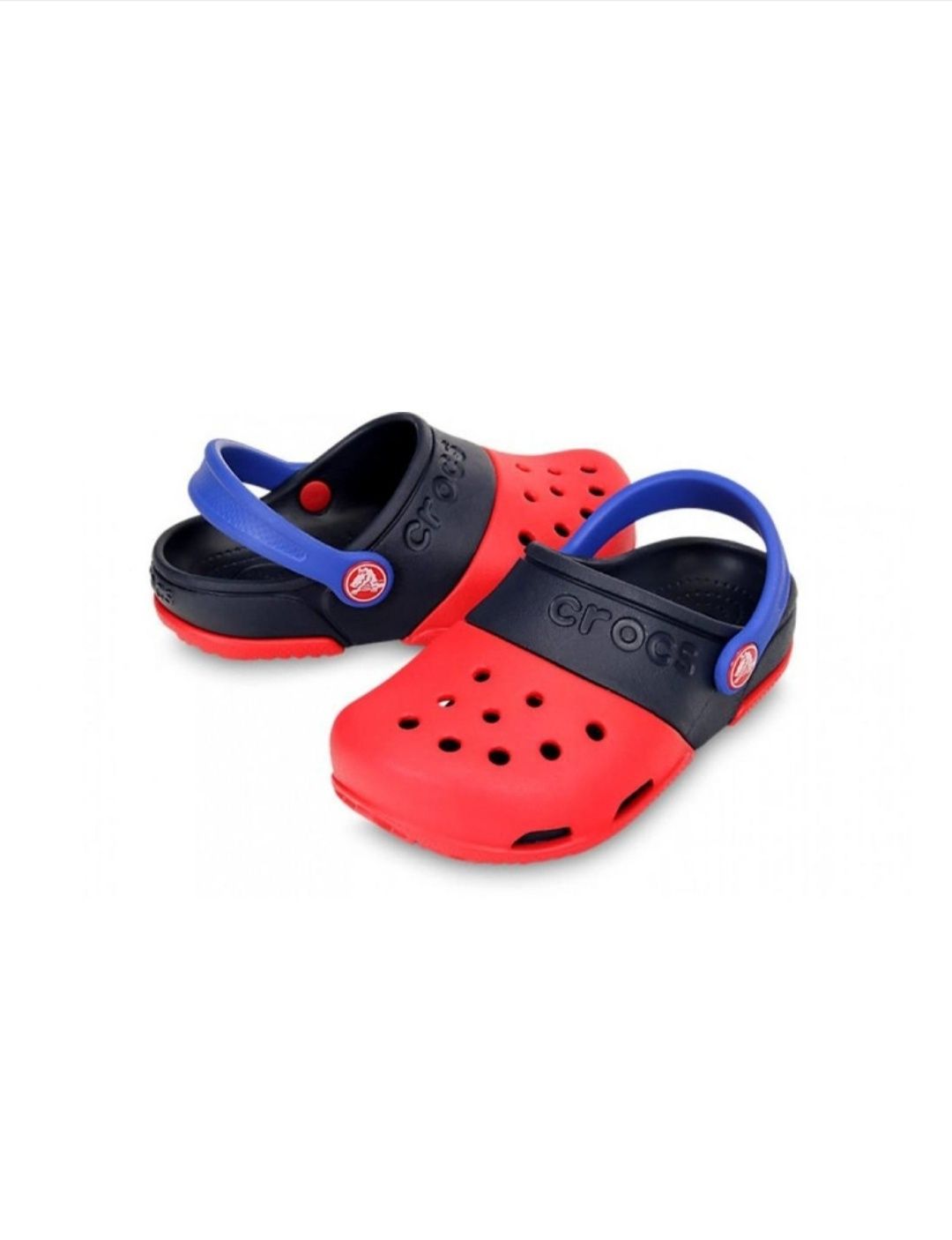 Крокси Crocs c7 шльопанці шльопки синьо-червоні