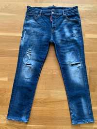 Dsquared2 painted distressed slim jeans dżinsy