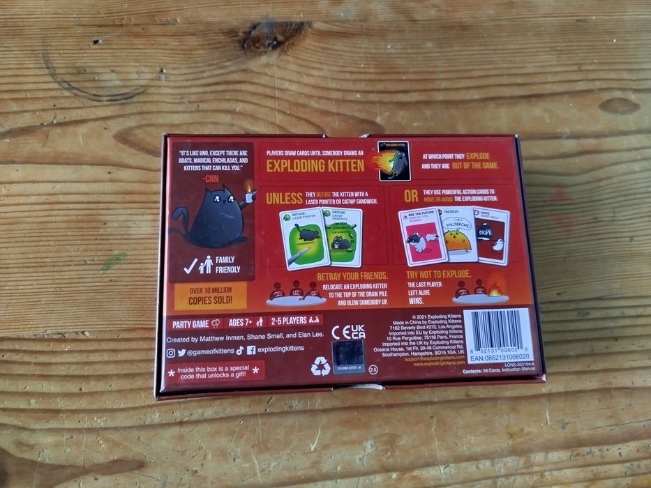 Gadające kotki exploding kittens jak nowe