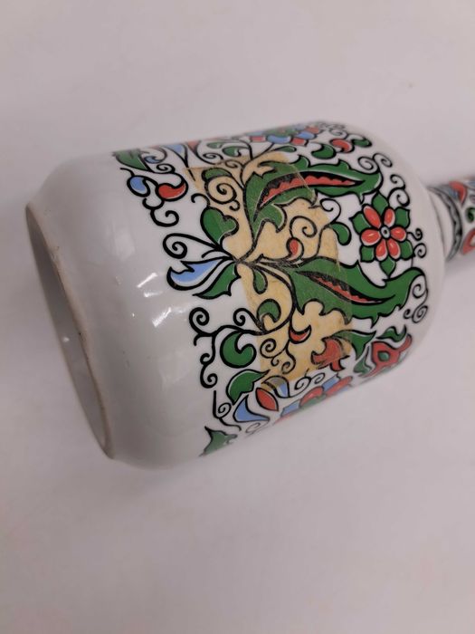 Butelka porcelanowa na metaxę karafka z korkiem kwiaty liście