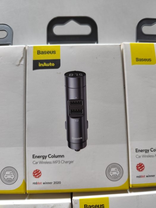 FM-трансмітер Baseus Energy Column Car Wireless MP3 Charger Dark Grey
