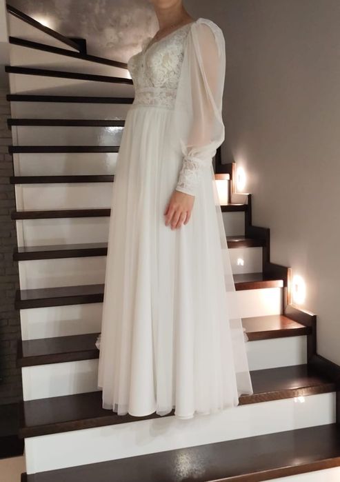Suknia ślubna boho retro - rozm. 36