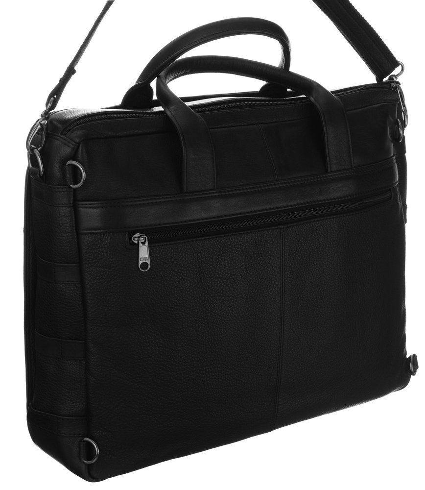 elegancka skórzana torba na laptopa ze schowkami