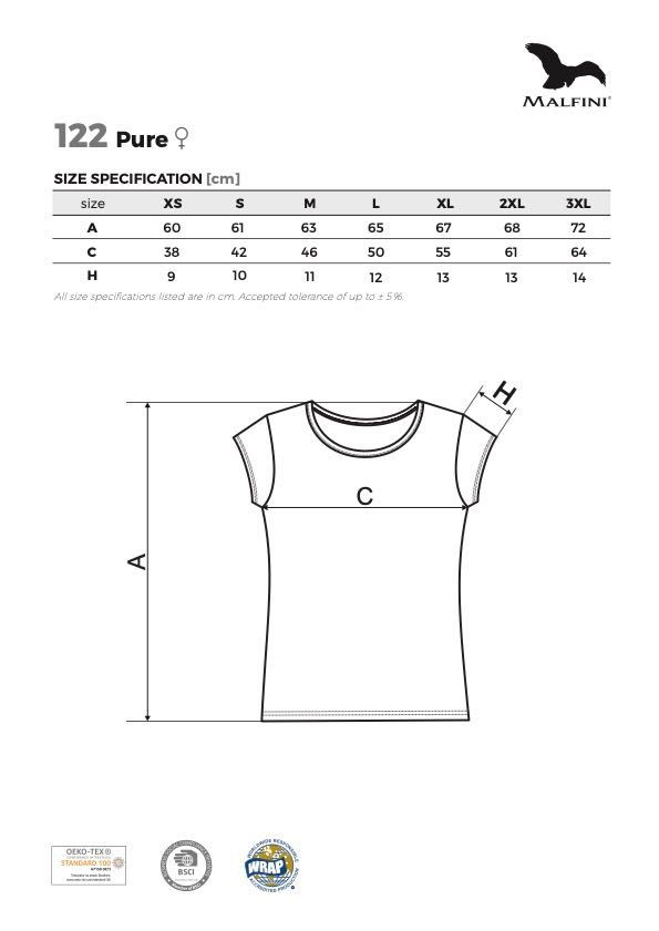 Koszulka t-shirt z własnym nadrukiem logo tekst Malfini Pure damska