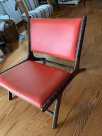 Cadeira vintage madeira em napa