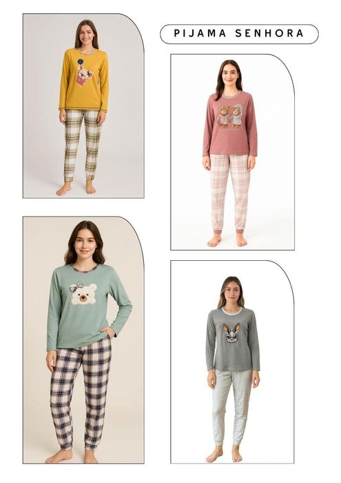 Pijamas de senhora cardados