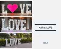 Napis love  na wesele