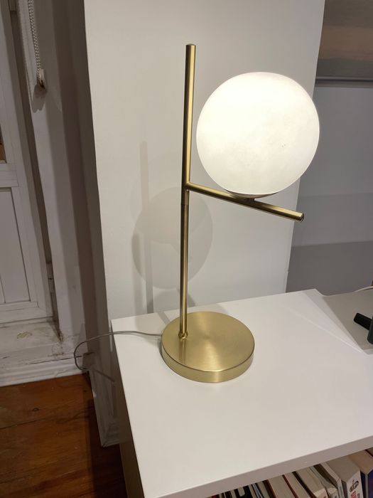 Candeeiro latão dourado