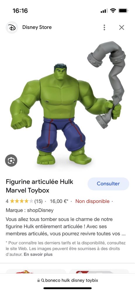 Marvel Toybox Hulk Action Figure da Disney Store