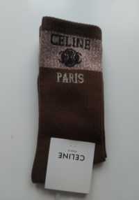 Celine skarpetki socks ciepłe brązowe gucci złota nitka 36, 37, 38, 39