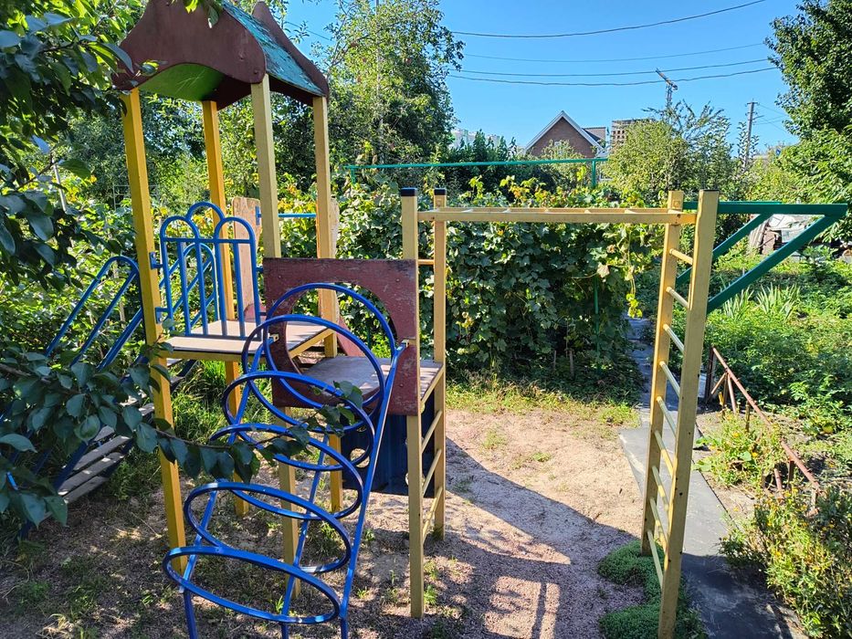 Великий дитячий ігровий майданчик комплекс для вулиці метал+дерево