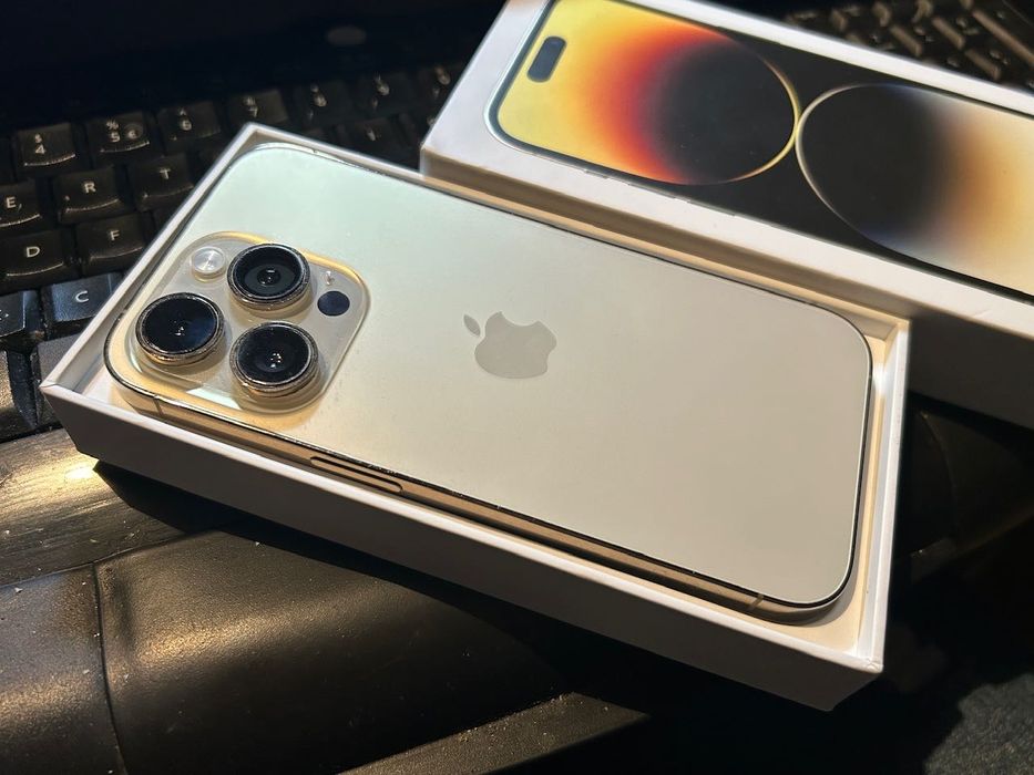 iPhone 14 Pro 128GB Złoty Gold 15 Super Stan, Komplet.