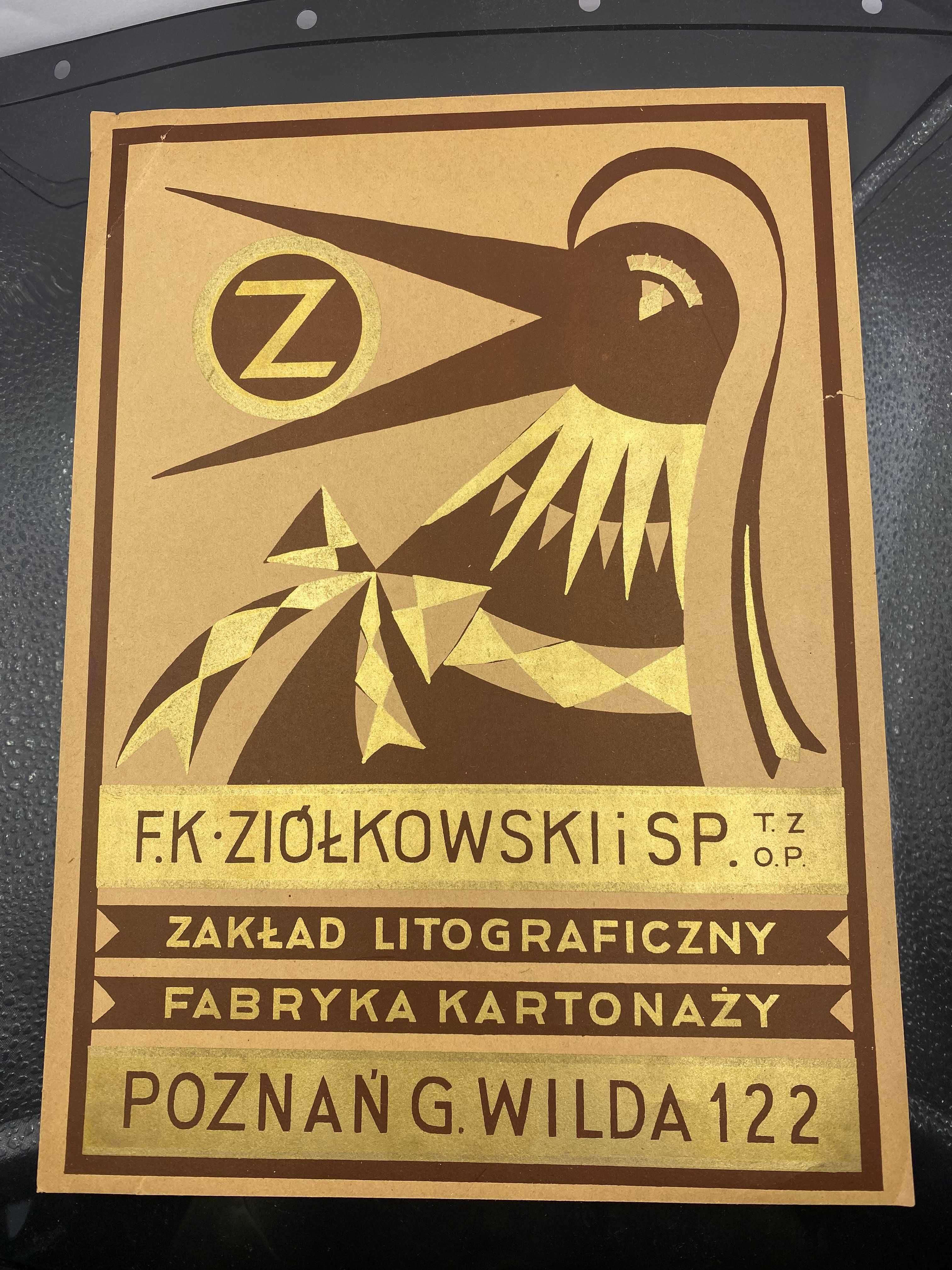 Przedwojenna grafika reklamowa F.K. Ziółkowski i sp Poznań II RP