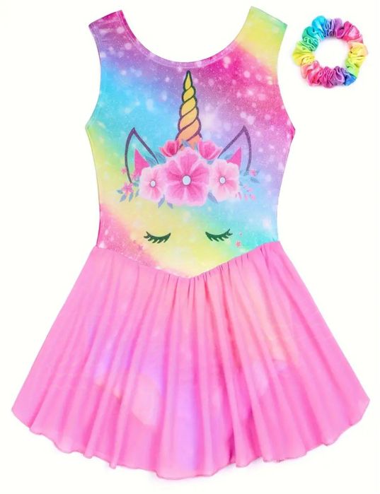 Nowy Strój i gumka do włosów na tańce ,balet itp Jednorożec