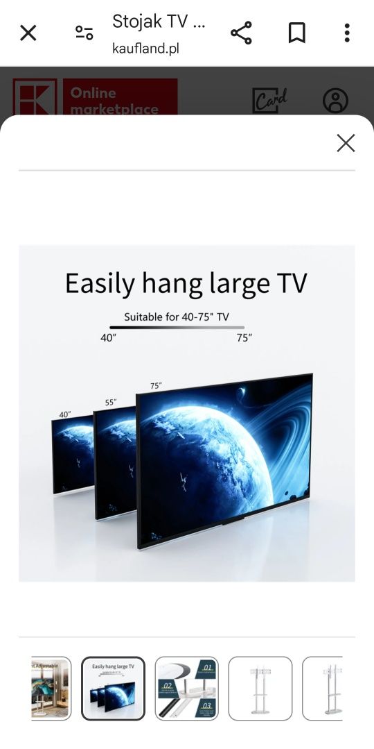 Stojak TV WISFOR z regulacją wysokości
