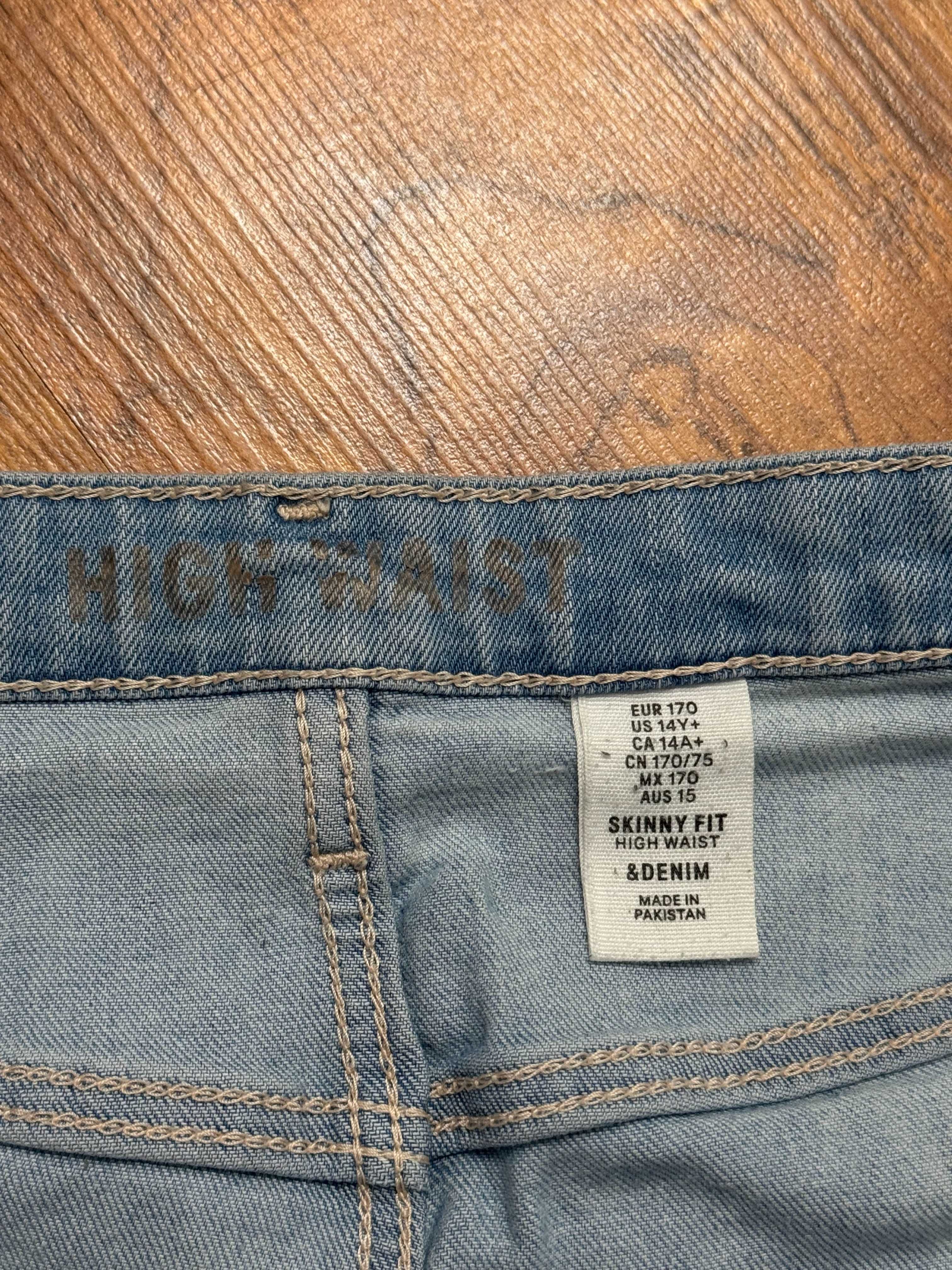 Spodnie jeansowe jeansy stretch skinny fit high waist HM rozmiar S 36
