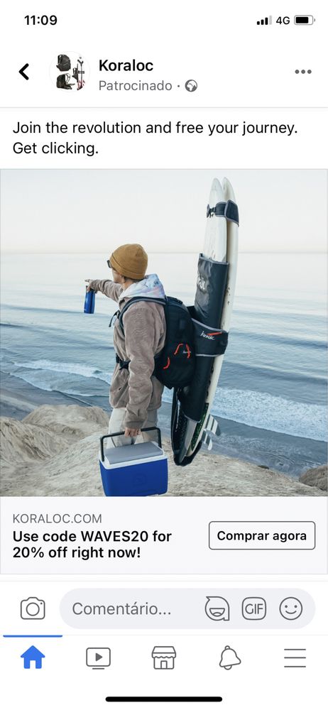 Prancha Surf Koraloc Mochila Nova