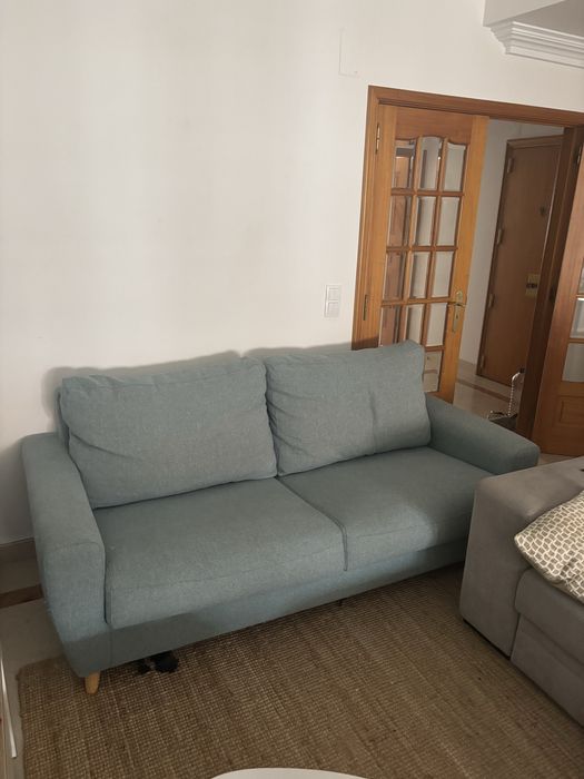 Sofa 3 lugares azul