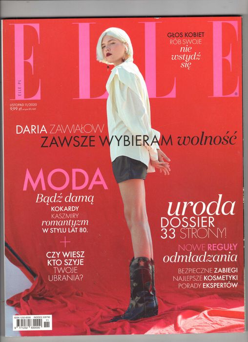 ELLE 11/2020 Daria Zawiałow zawsze wybieram wolność