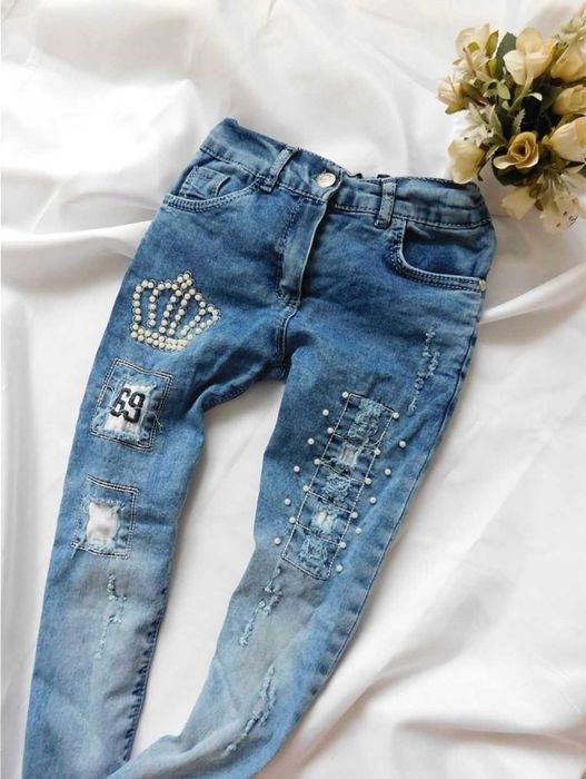 Джинсы Штаны бомбические для девочки 6-8 лет