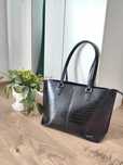 Skórzana czarna torebka shopper bag shopperka Puccini