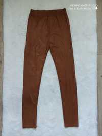 Spodnie legginsy brązowe