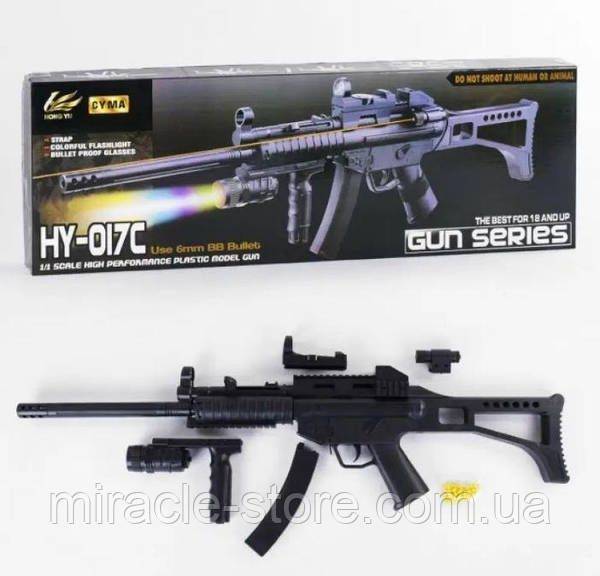 Дитячий автомат  Mp5 cyma HY017C з лазером  колиматором та лихтар