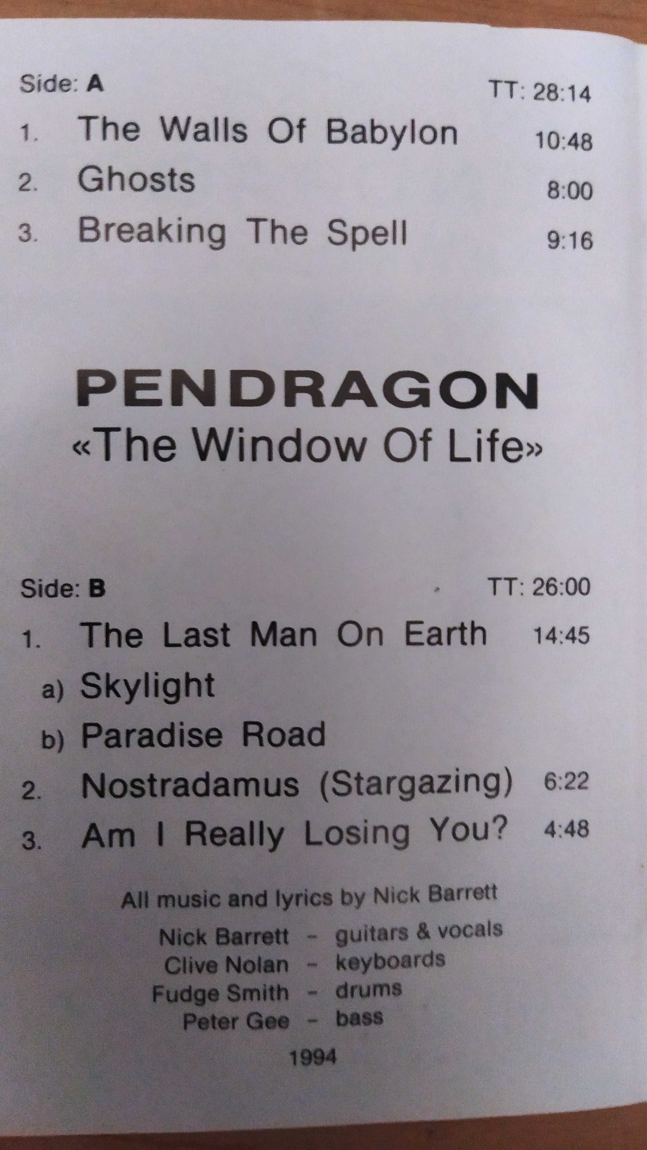 Pendragon The Window of Life kaseta MC