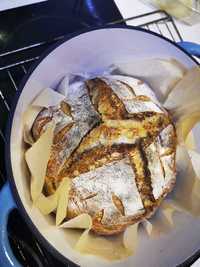 Przepis na domowy chleb orkiszowo pszenny na zakwasie, z gara