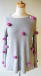 Sweter Nowy Szary L 40 Pompony Pompon Oversize