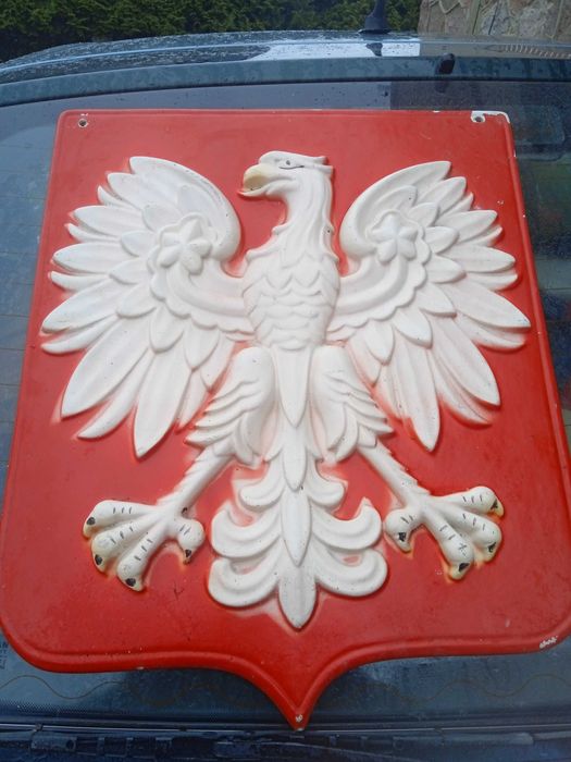 Przedwojenne z gipsu orzeł bez korony antyk