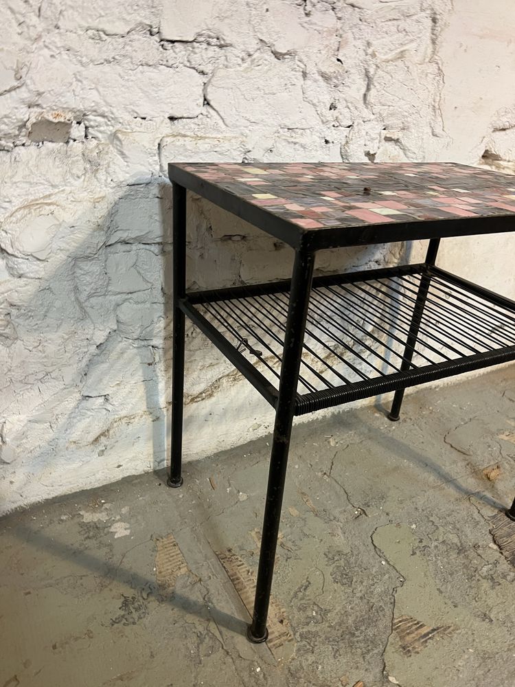 Piękny uniktaowy stolik z mozaika vintage prl retro