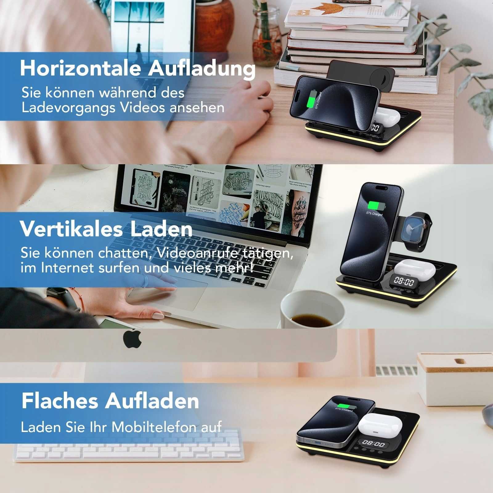HATALKIN A93 Ładowarka Indukcyjna 25W iPhone Apple Watch Samsung 5w1