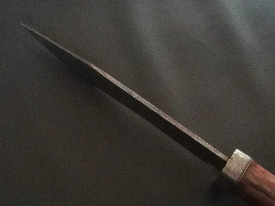 NÓŻ DAMAST BOWIE myśliwski 36cm. STAL DAMASCEŃSKA kuty ręcznie